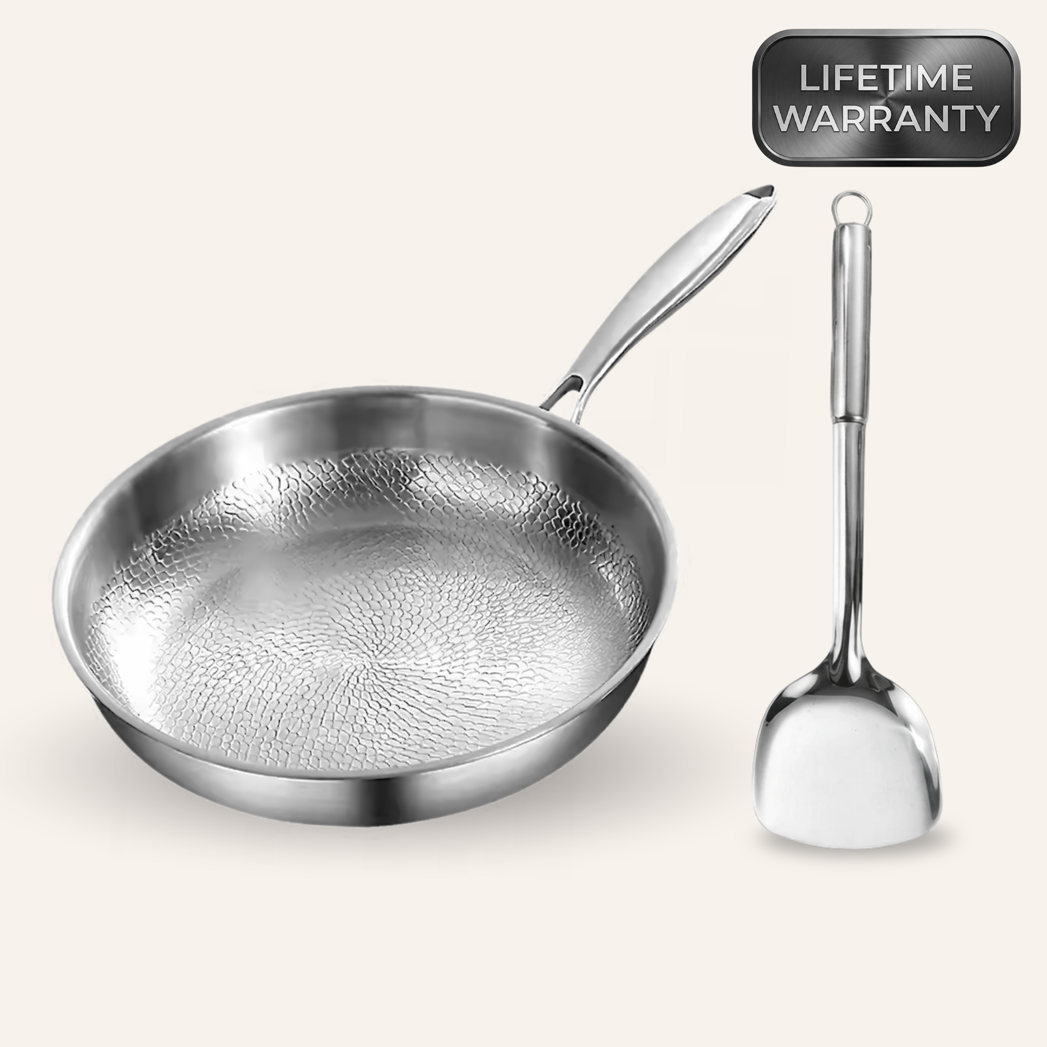 Titanium Hammered Pan + spatula